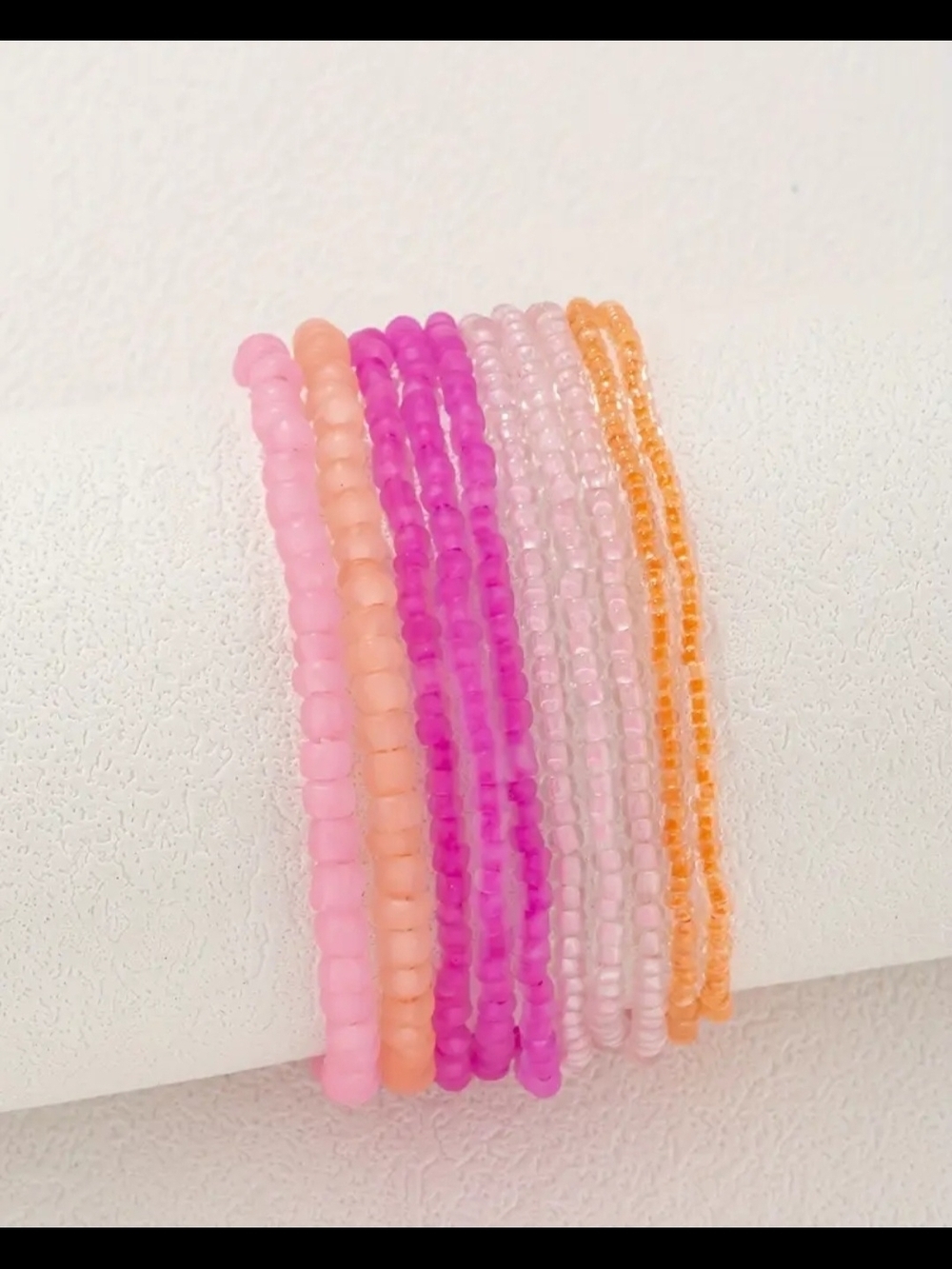 10 Pcs Pack Neon Glass Bead Bracelets NIP.